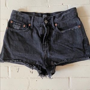 Black denim jean shorts